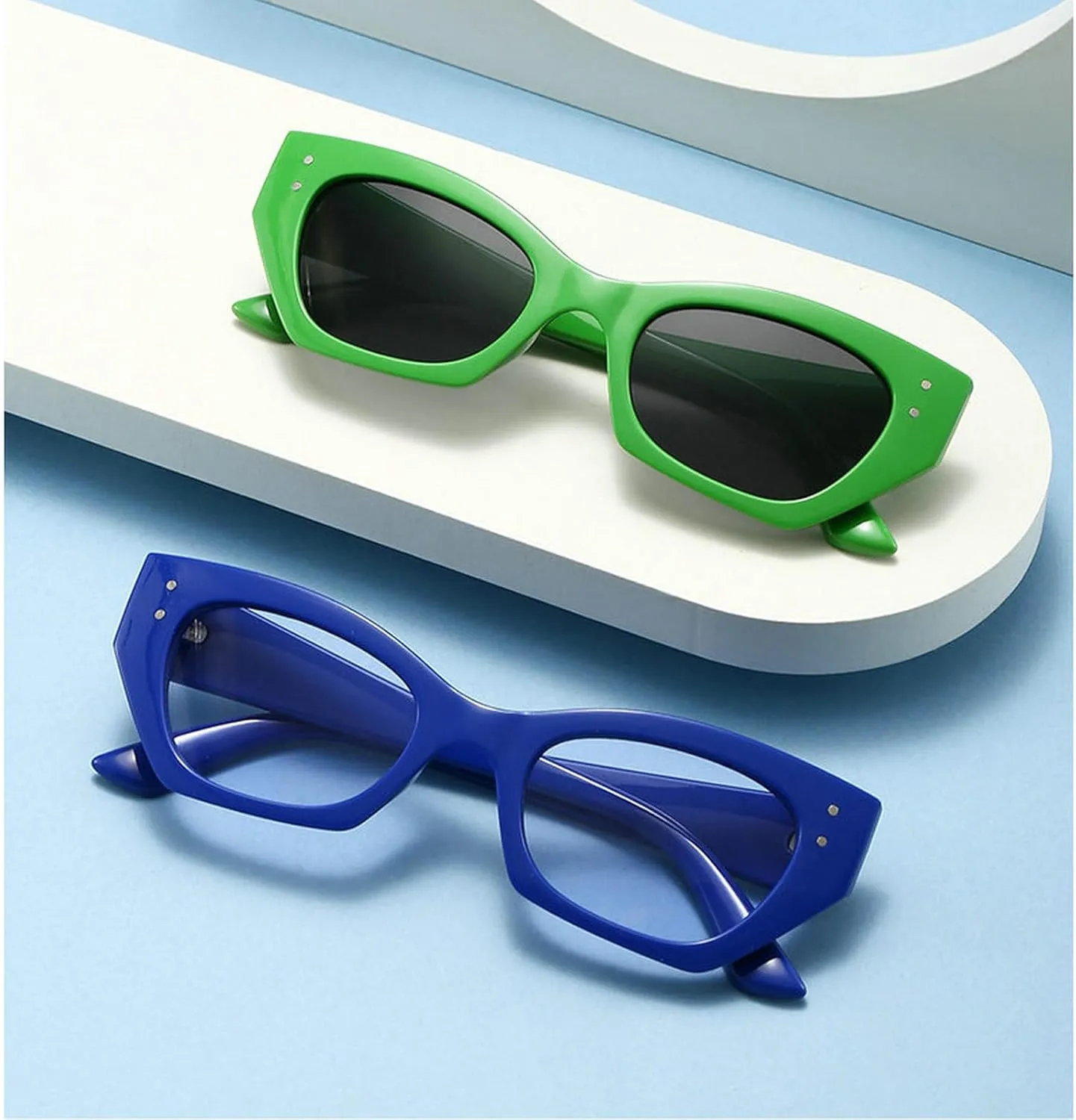 COTIA Fashion Classic Cat Eye Sunglasses for Women Men Vintage Travel Small Polygon Cat-eye Sun Glasses