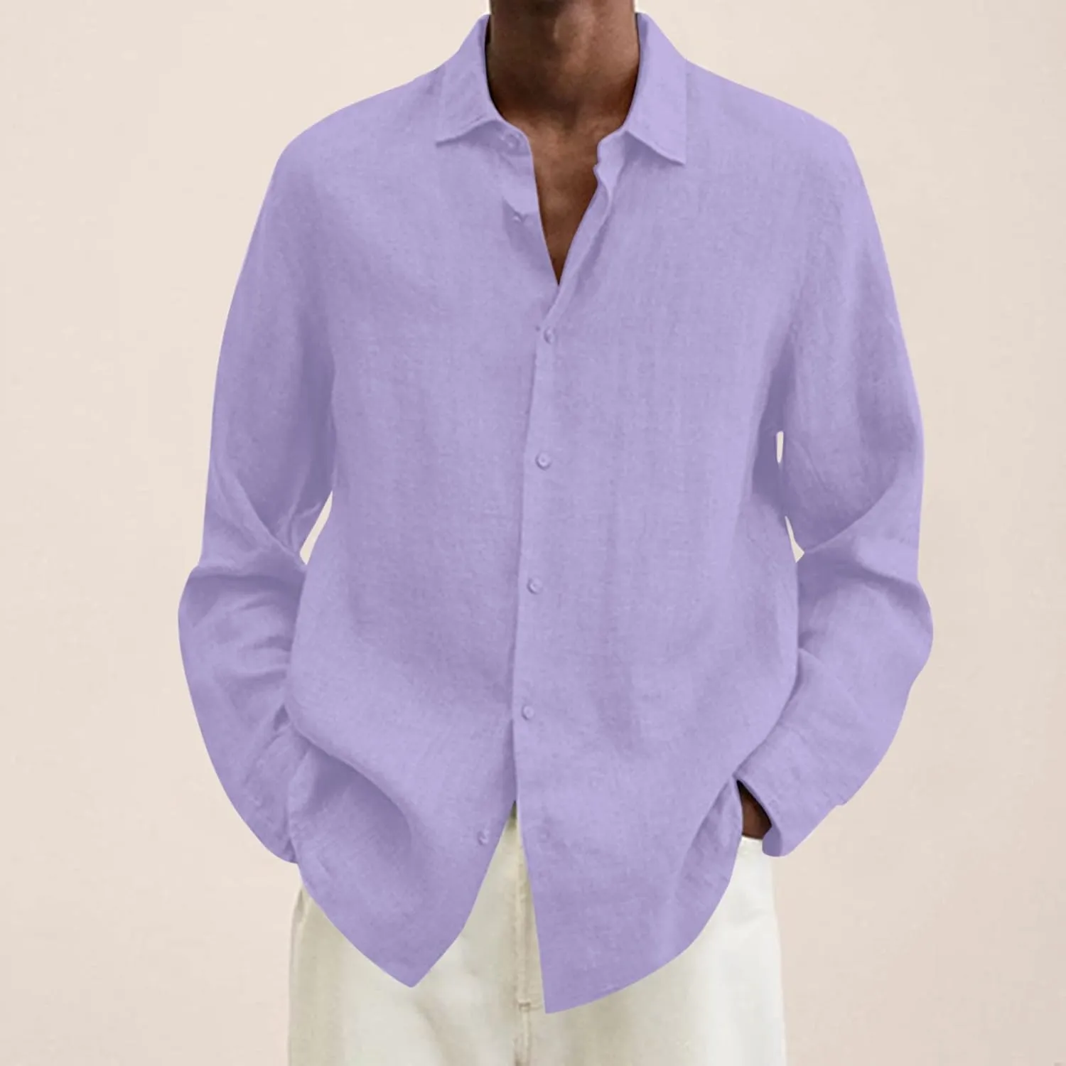 CRNTCEM Mens Cotton Linen Oversized Shirts Regular Fit Buttton Down Casual Teeshirts Lapel Collar Solid Summer Beach Blouses