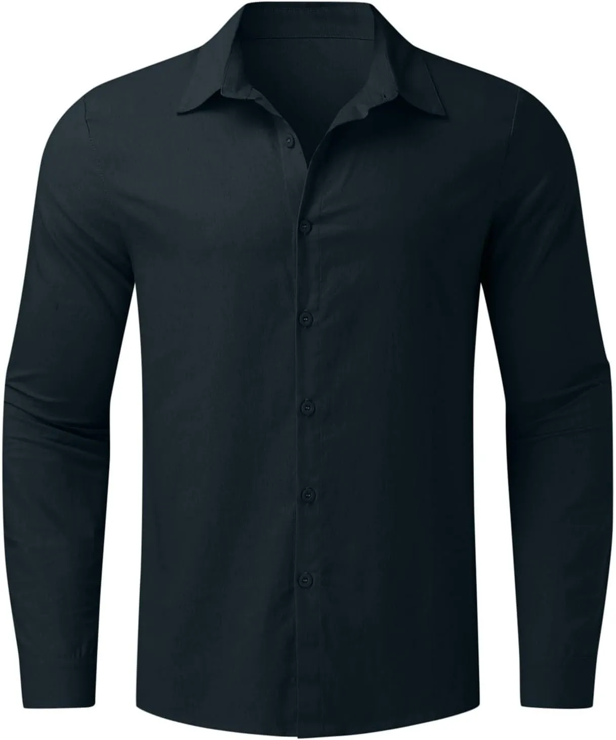 CRNTCEM Mens Cotton Linen Oversized Shirts Regular Fit Buttton Down Casual Teeshirts Lapel Collar Solid Summer Beach Blouses