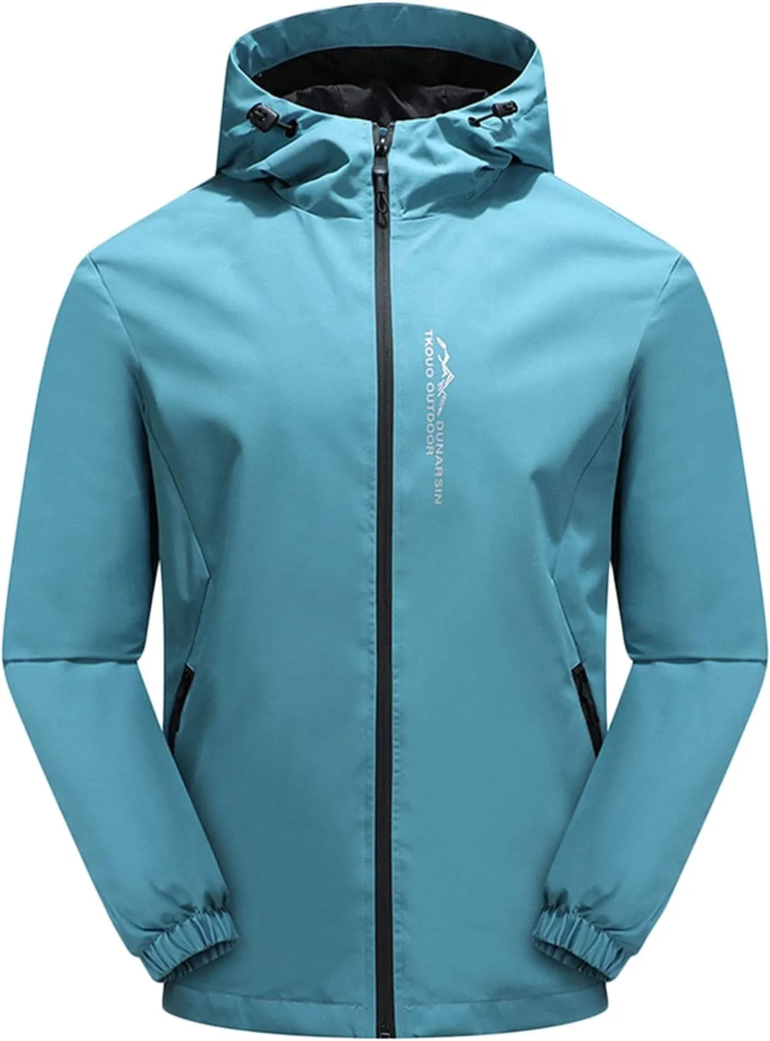 CRNTCEM Waterproof Hoodies Jacket for Men Plus Size Spring Fall Outdoor Travel Hiking Jacket Packable Rain Softshell Raincoat