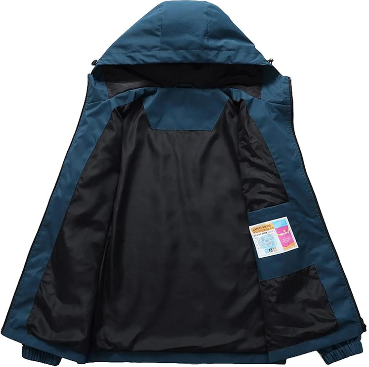 CRNTCEM Waterproof Hoodies Jacket for Men Plus Size Spring Fall Outdoor Travel Hiking Jacket Packable Rain Softshell Raincoat