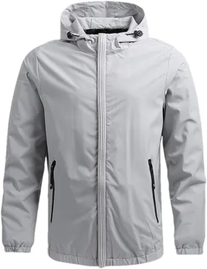 DBFBDTU Men Casual Spring Hooded Jackets Coat Autumn Outdoor Solid Color Jacket