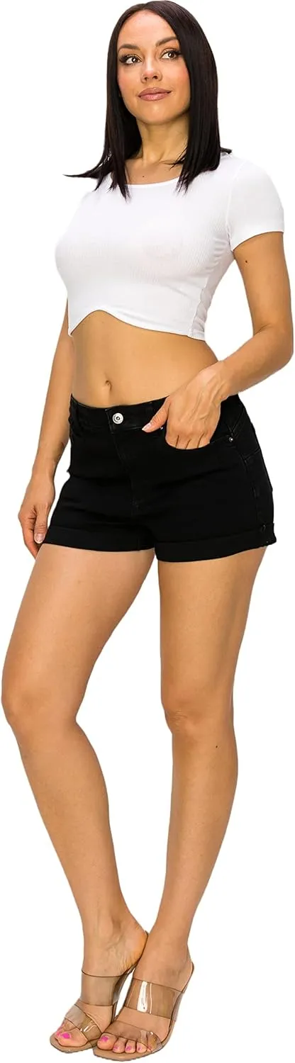 Denim Jean Shorts for Women - Casual Stretchy High Waisted Jean Shorts