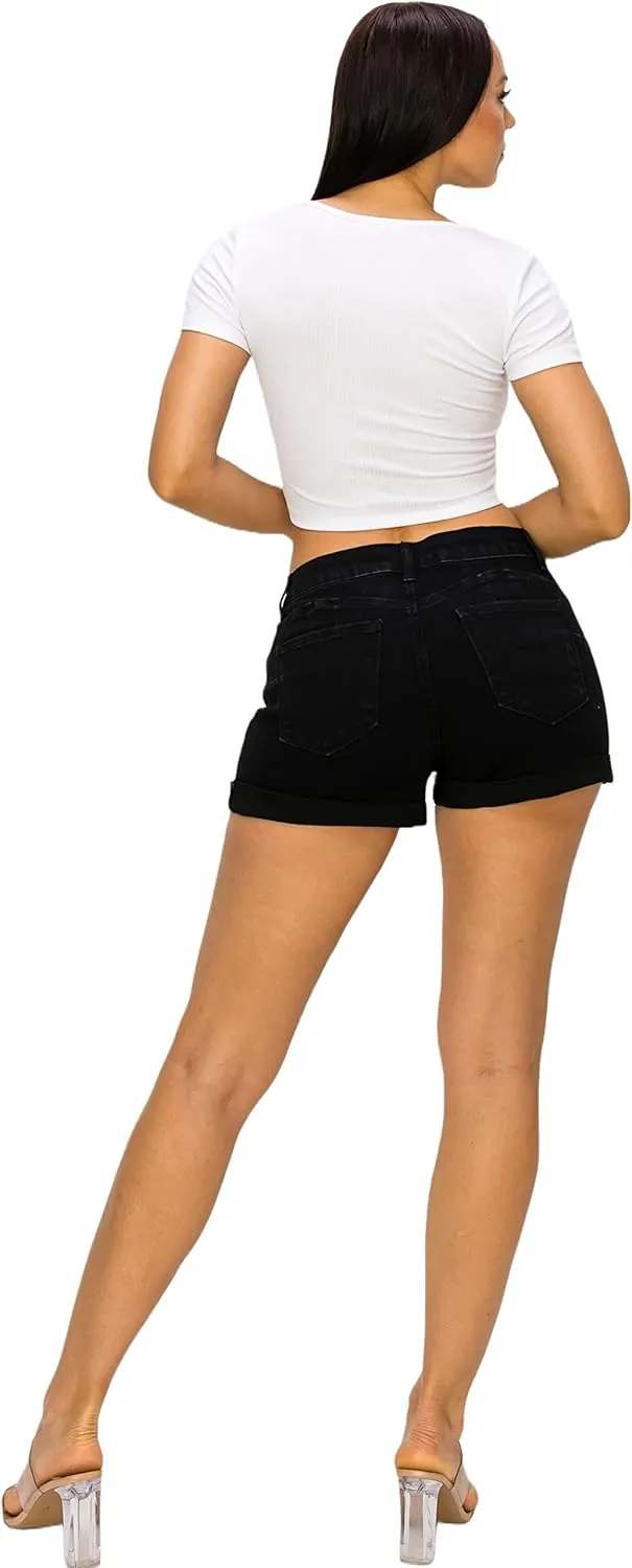 Denim Jean Shorts for Women - Casual Stretchy High Waisted Jean Shorts
