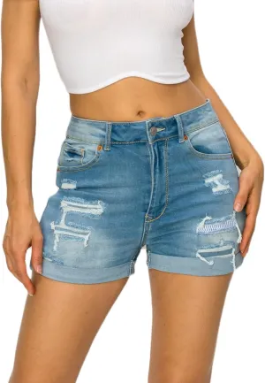 Denim Jean Shorts for Women - Casual Stretchy High Waisted Jean Shorts