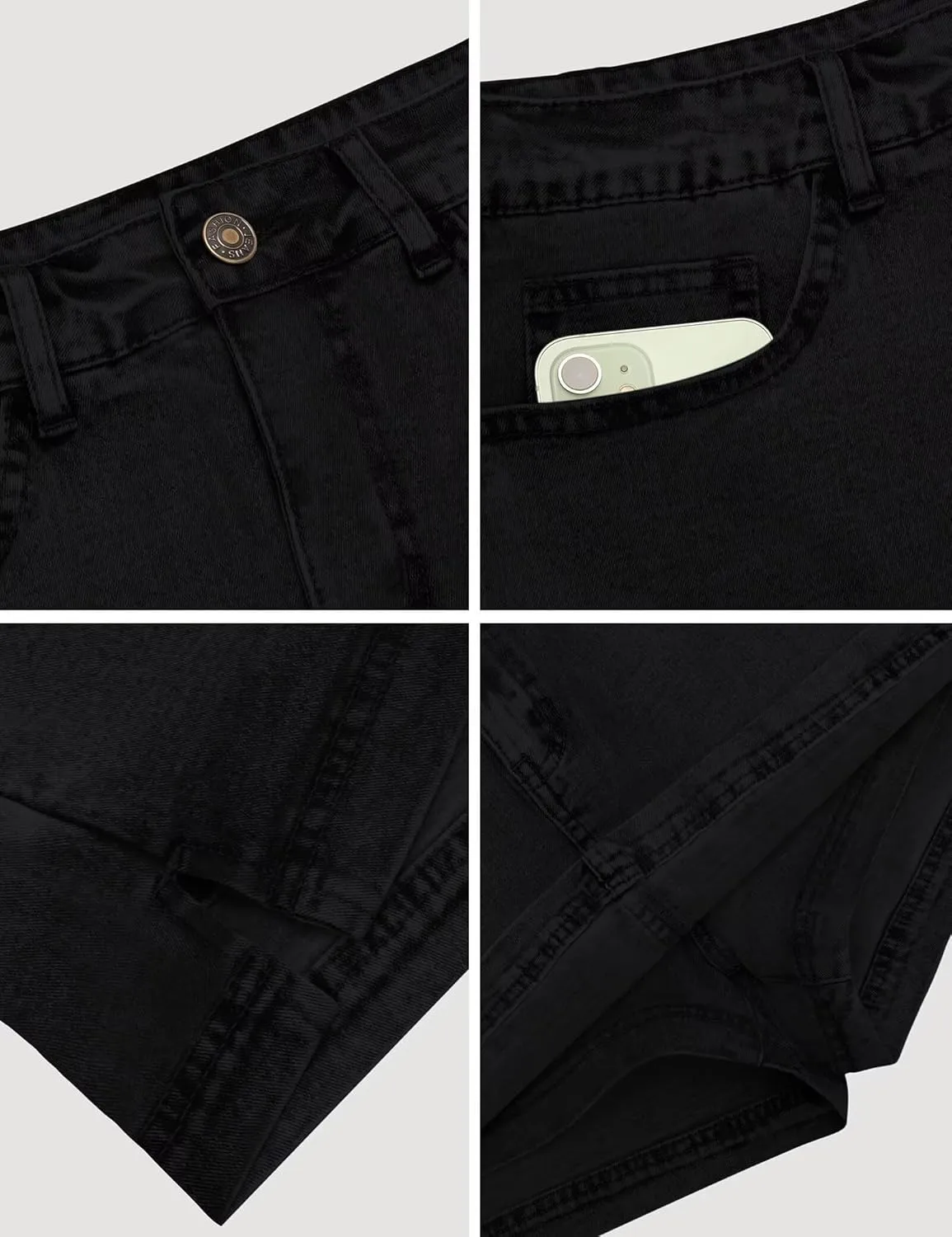 Denim Skort for Women - Mini High Waisted Stretchy Jean Skirt 13" Length with Shorts,Summer Curvy Denim Skorts Shorts