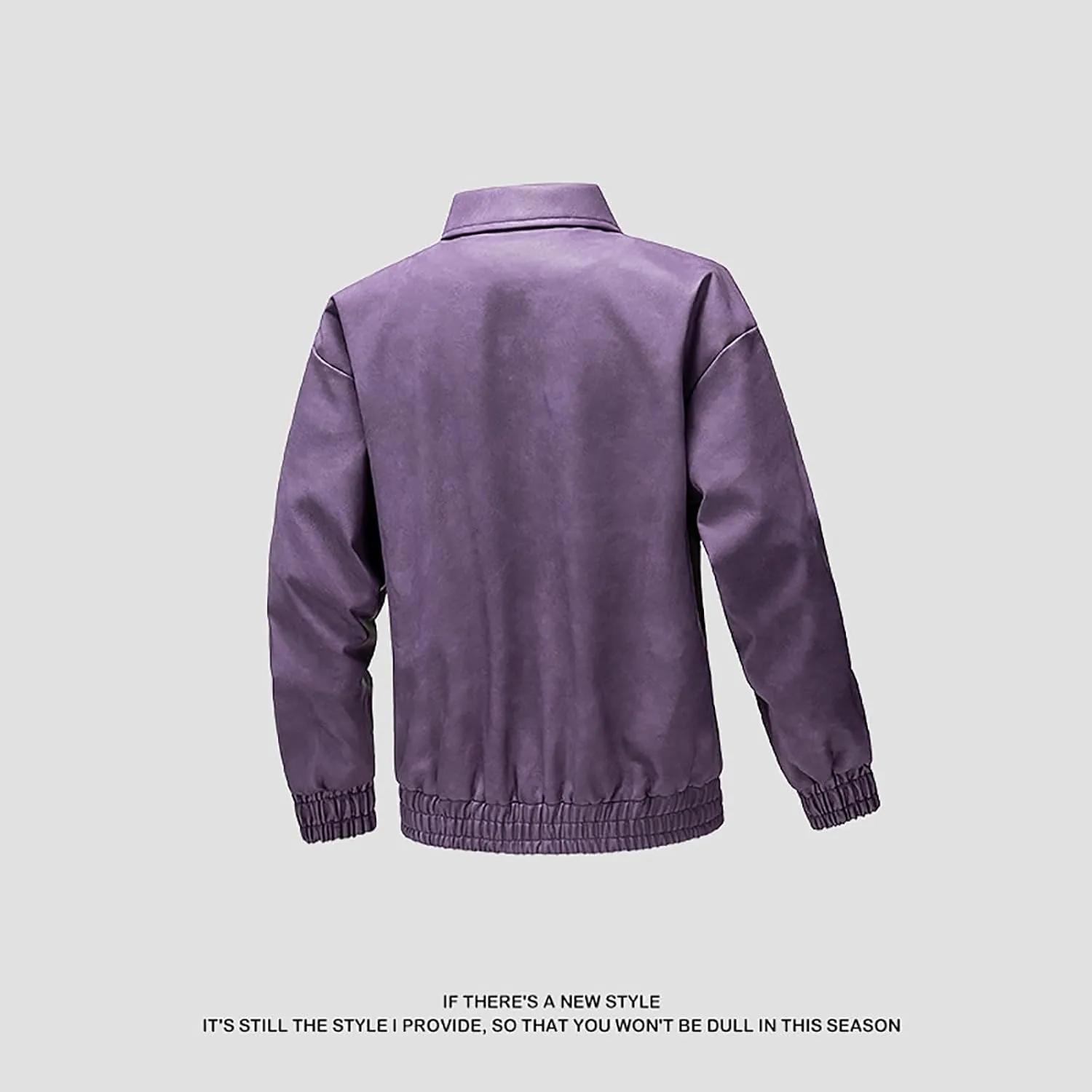 Dgoopd Leather Jacket for Men Zip up Moto Jacket Slim Fit Motorcycle Jacket Turn down Collar Jacket Casual Biker Jacket