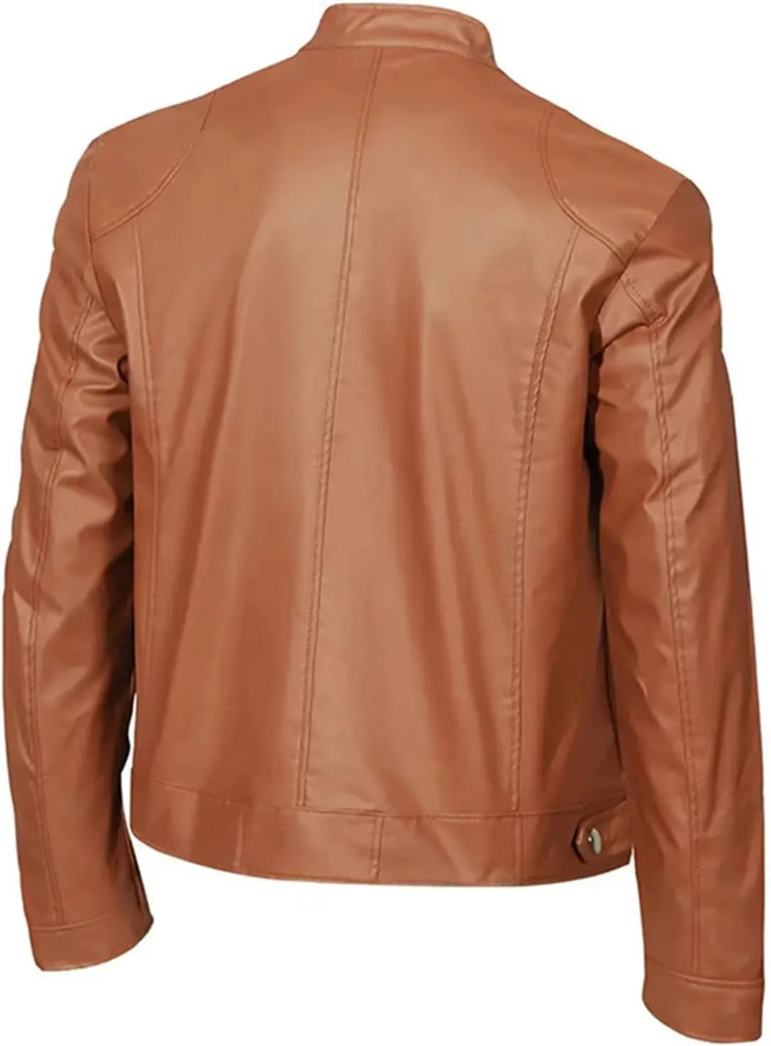 Dgoopd Leather Jackets for Men Stand Collar Moto Jacket Zip up Biker Jacket Waterproof Motorcycle Jacket Faux Leather Jacket