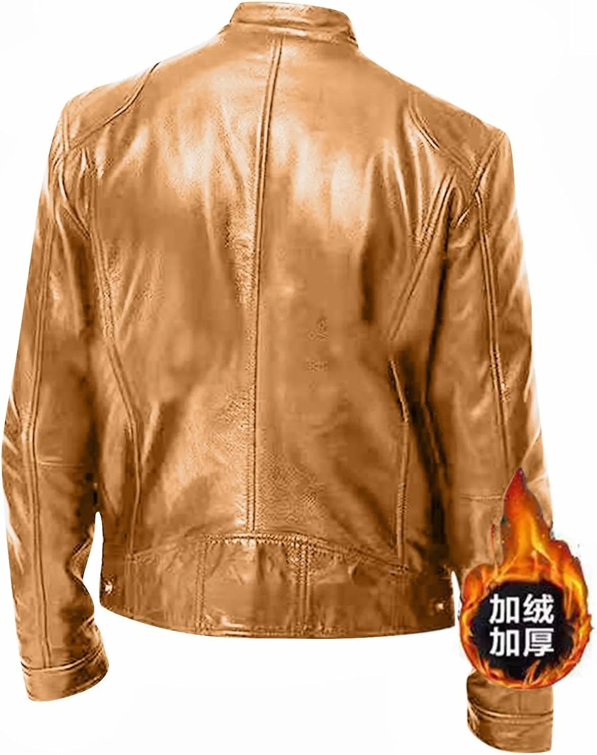 Dgoopd Mens Leather Jacket Stand Collar Moto Jacket Zip up Biker Jacket Vintage Motorcycle Jacket Casual Faux Leather Jacket