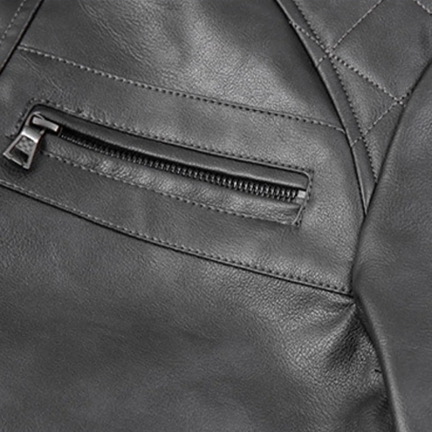 Dgoopd Men's Leather Jacket Stand Collar Moto Jacket Zip up Biker Jacket Waterproof Motorcycle Jacket Faux Leather Jacket
