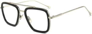 Dollger Vintage Aviator Square Sunglasses for Men Gold Frame Retro Brand Classic Tony Stark Sunglasses
