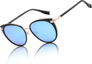 DUCO Cat Eye Sunglasses for Women Retro Polarized Womens Sun Glasses 90s Vintage Shades UV Protection DC1222