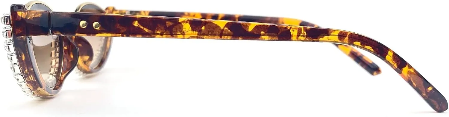 Fashion bling Rhinestone Cat Eye Sunglasses for Women Retro Narrow Cat-eye Diamond Sun Glasses Vintage Style Tinted Lens