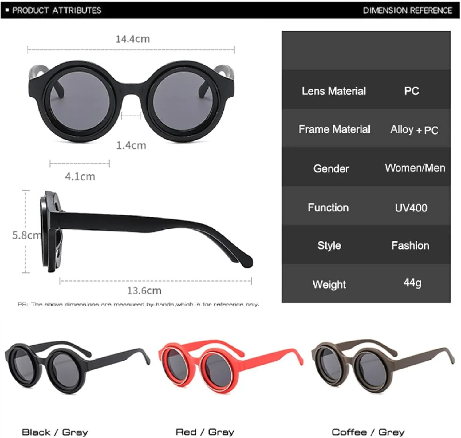 Fashion Candy Color Round Women Sunglasses Retro Punk Men Trending Uv400