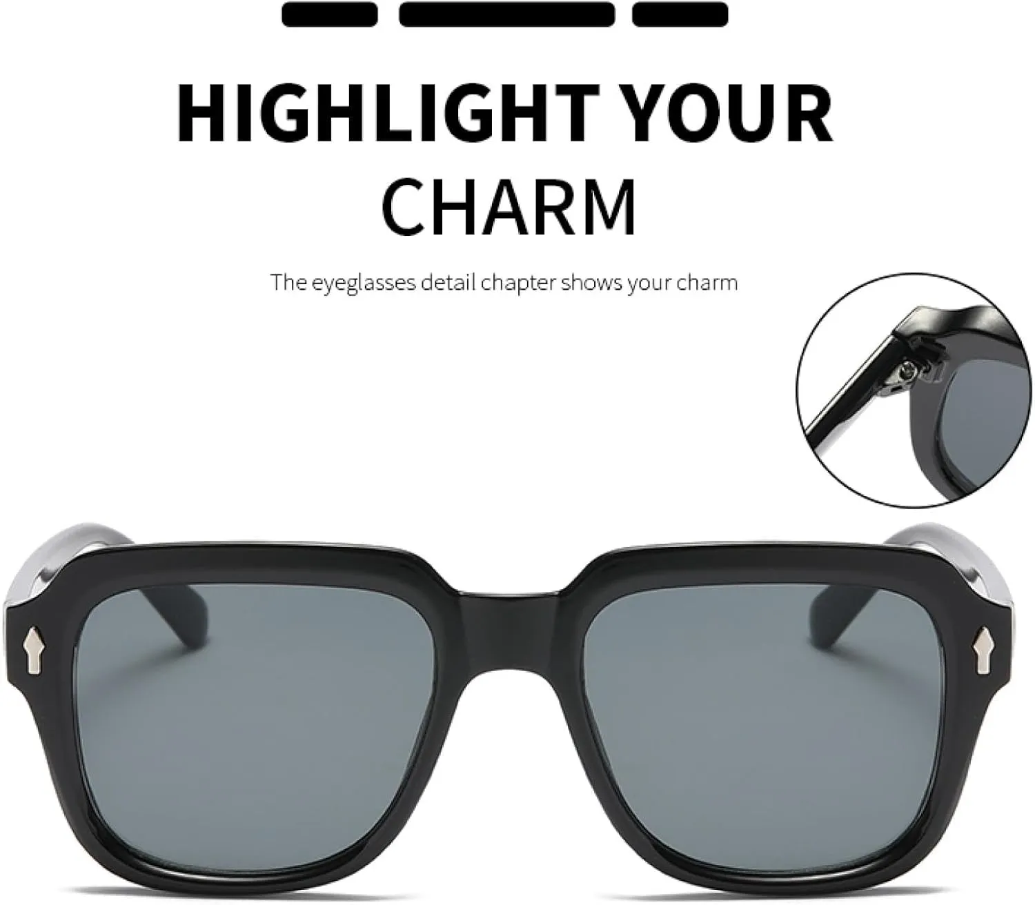 Fashion Oversized Sunglasses Retro Personality Minimalist Style Large Rectangular Frame Uv400