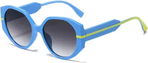 Fashion Polygon Sunglasses Women Retro Jelly Color Gradient Shades Uv400 Men Trending Round Sun Glasses