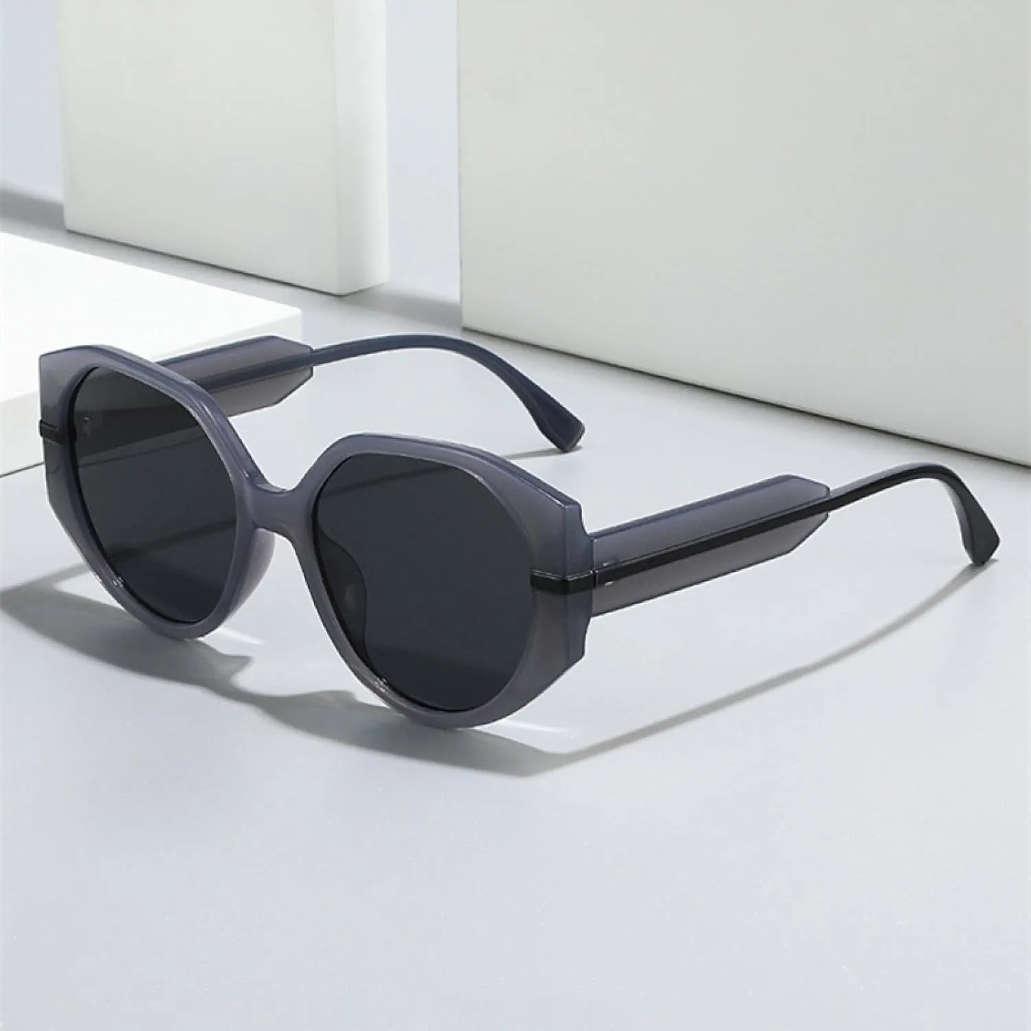 Fashion Polygon Sunglasses Women Retro Jelly Color Gradient Shades Uv400 Men Trending Round Sun Glasses