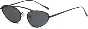 Fashion Retro Narrow Cat Eye Sunglasses for Women Trendy Fun Small Metal Frame Sunnies UV400 Protection Glasses