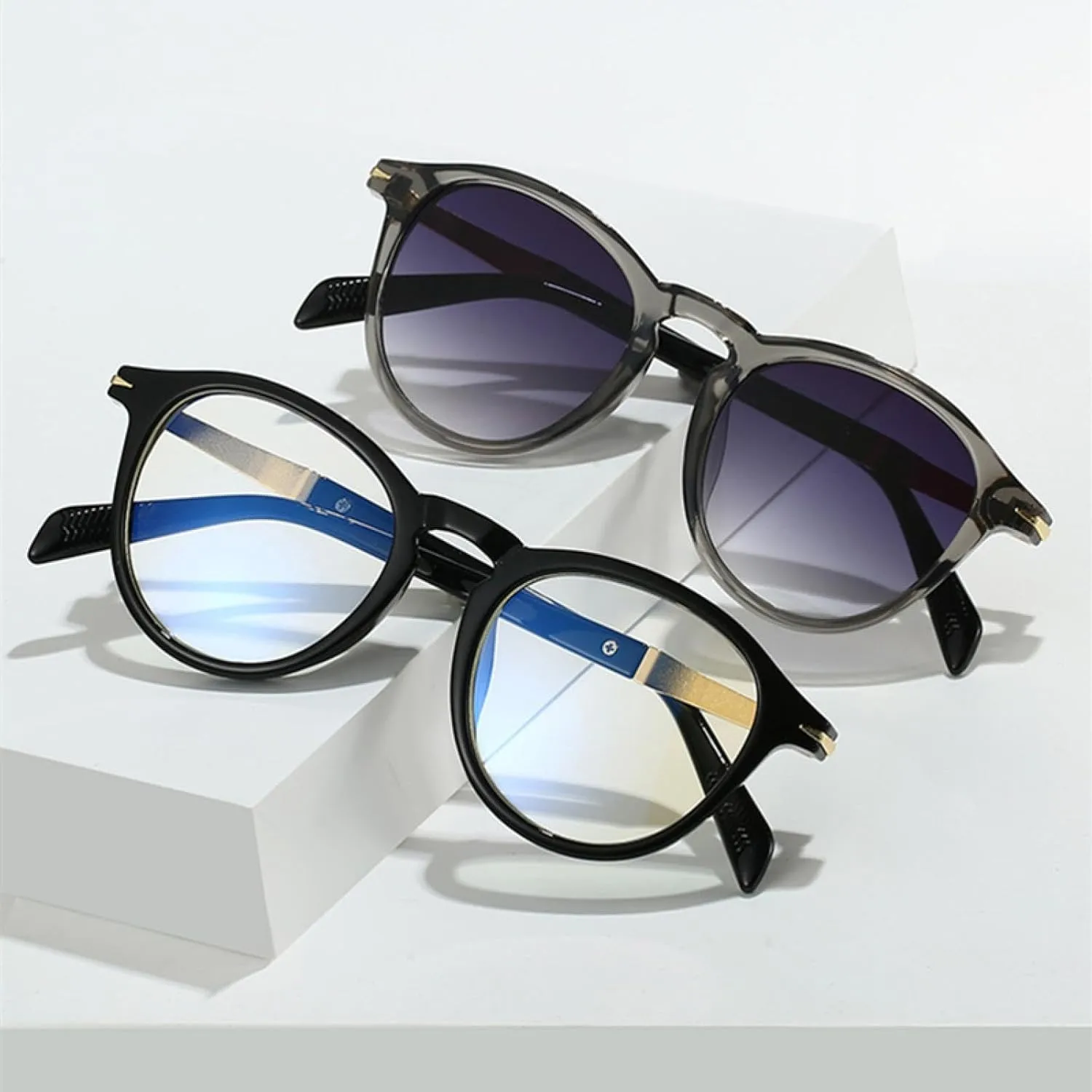 Fashion Round Women Gradient Sunglasses Shades Uv400 Vintage Men Punk Sun Glasses