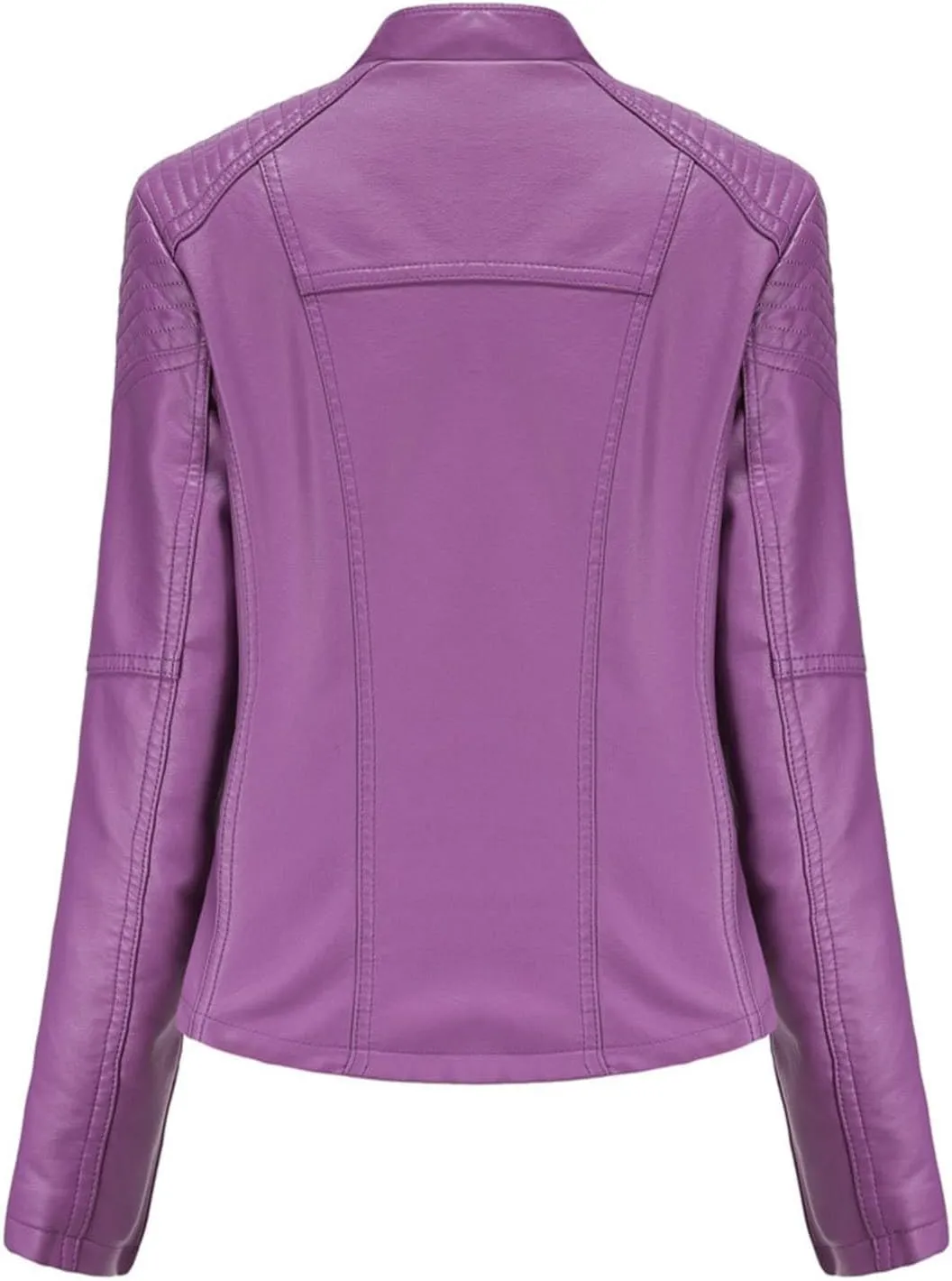 Faux Leather Jacket Plus Size Women Lapel Zip Moto Biker Coats Cropped Open Front Lined Faux Lambskin Pleather Suit