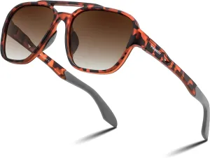 FEISEDY Retro 70s Aviator Sunglasses for Men Women, Polarized Sports Sunglasses UV400 for Driving Outdoor B0260