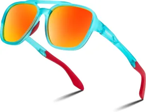 FEISEDY Retro 70s Aviator Sunglasses for Men Women, Polarized Sports Sunglasses UV400 for Driving Outdoor B0260