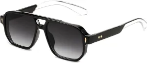 FEISEDY Retro Square Aviator Sunglasses Women Men, 70s Small Vintage Rectangle UV400 Sun Glasses B9120