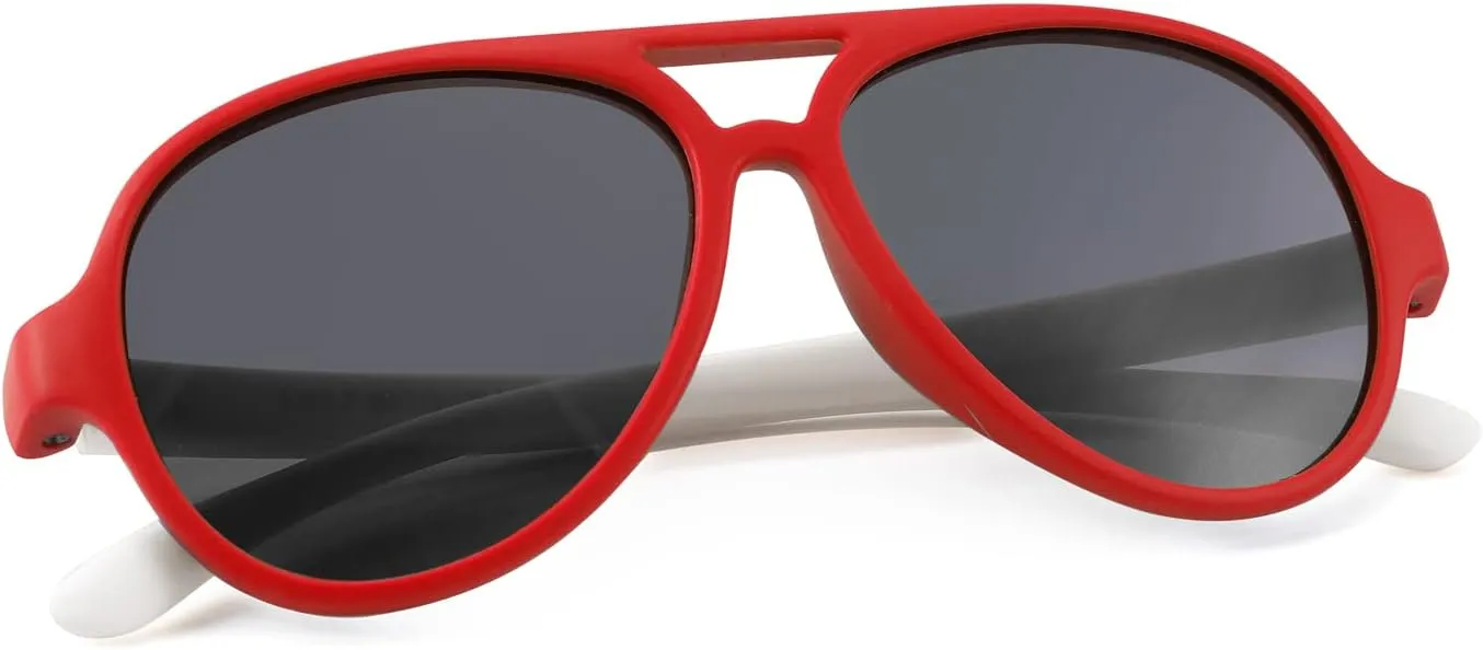 FEISEDY Toddler Aviator Polarized Sunglasses Flexible Frame Cute Baby Boys Girls Age 0-6 Rubber Outdoor B2789