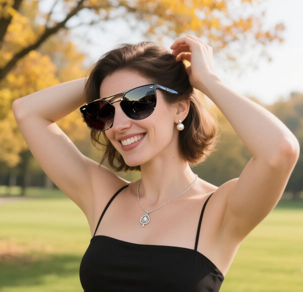 FEISEDY Women's Sunglasses, Cat Eye Aviator Style, UV400 Polarized Sun Glasses, Cute Vintage Trendy B0119