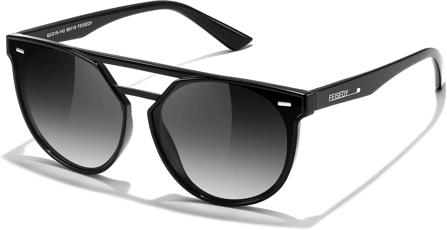 FEISEDY Women's Sunglasses, Cat Eye Aviator Style, UV400 Polarized Sun Glasses, Cute Vintage Trendy B0119