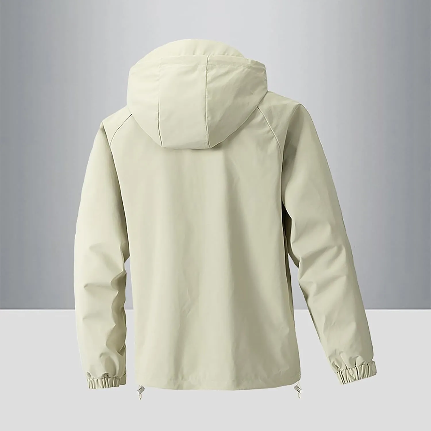 Finelylove Mens Rain Jacket Waterproof Drawstring Hooded Windbreaker Softshell Hiking Travel Jacket Fall Winter Coat