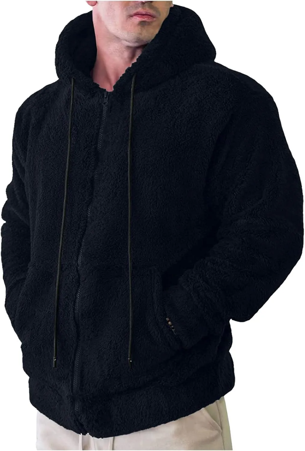 Fleece Jacket Men, Men's Outdoor Casual Fleece Sherpa Lined Button Down Shirt Jacket Heavyweight Jacket Coats