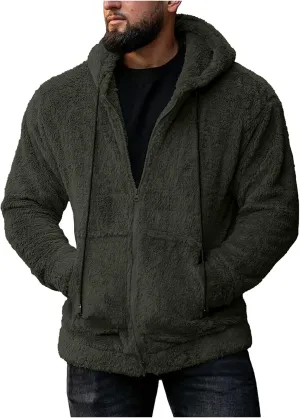 Fleece Jacket Men, Men's Outdoor Casual Fleece Sherpa Lined Button Down Shirt Jacket Heavyweight Jacket Coats
