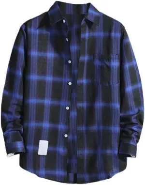 Fleece Plaid Flannel Jacket Button Long Sleeve Shirt Tops Men's Cardigan Long Sleeve Button Up Fleece Plaid Shirts