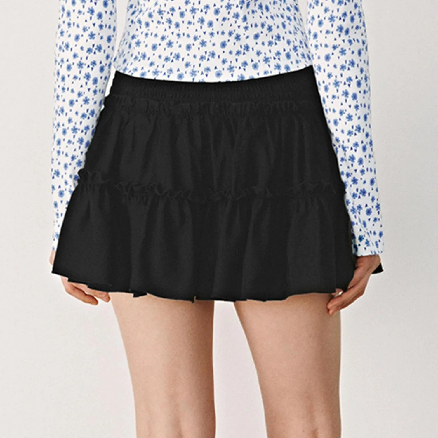 Flowy Shorts for Women Summer Boho Ruffle Tiered Skorts High Waist Mini Skirts Golf Tennis Going Out Trendy Shorts