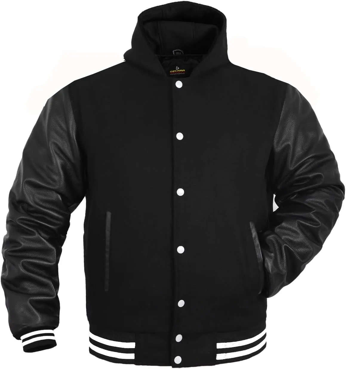 GENZ FASHION Women Varsity Jacket Genuine Leather Sleeve and Wool Blend Letterman Ladies Girls College Varsity Jackets