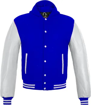 GENZ FASHION Women Varsity Jacket Genuine Leather Sleeve and Wool Blend Letterman Ladies Girls College Varsity Jackets