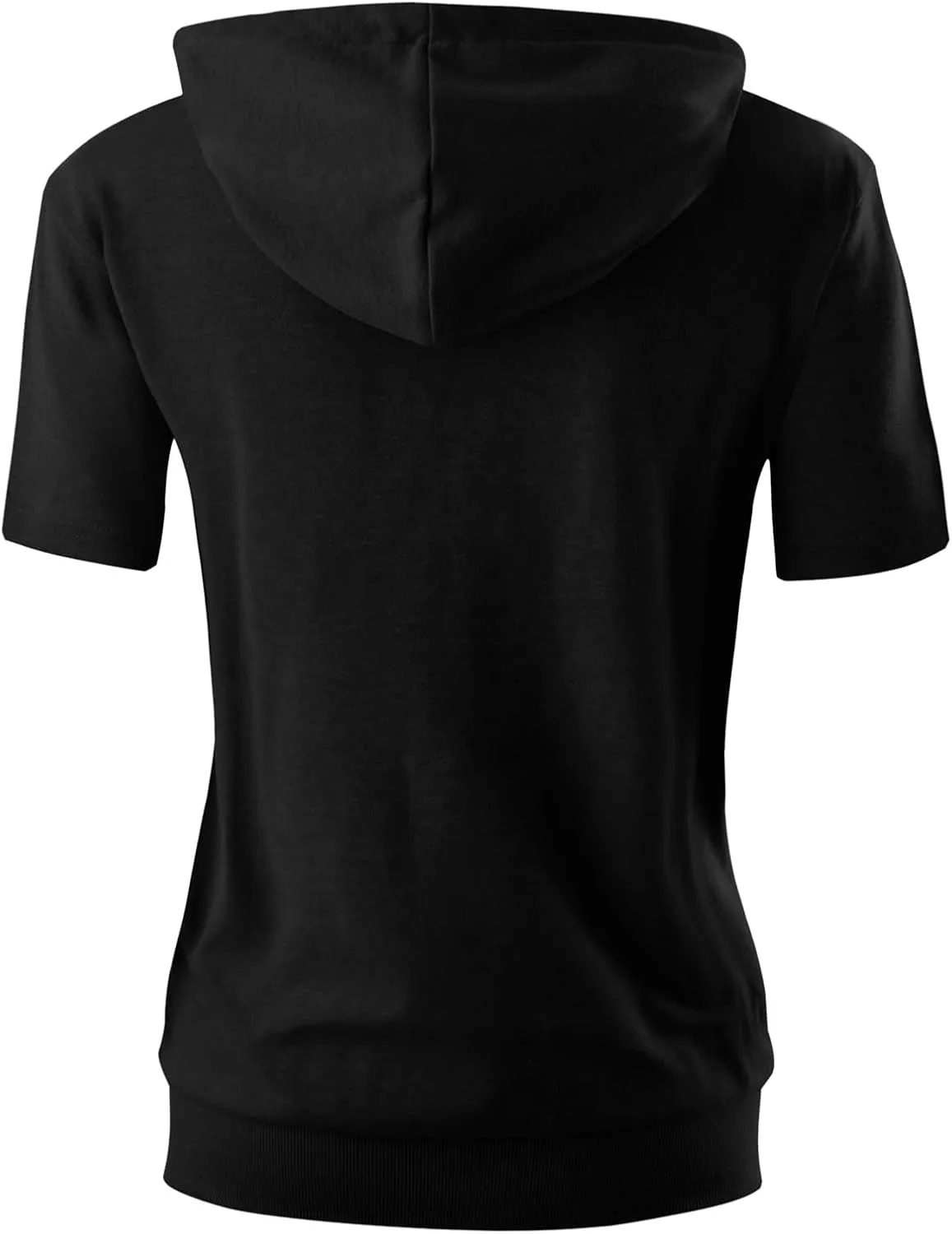 GIVON Womens Slim Fit Zip Up Hoodie Short Sleeve Thin Jacket Full Zip Sweatshirt with Plus Size