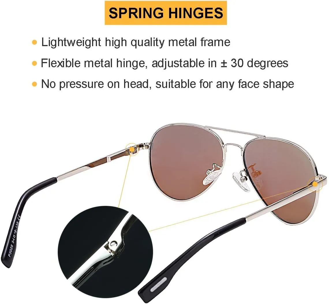 Gleyemor Aviator Sunglasses, Polarized 52MM Frame for Small Faces