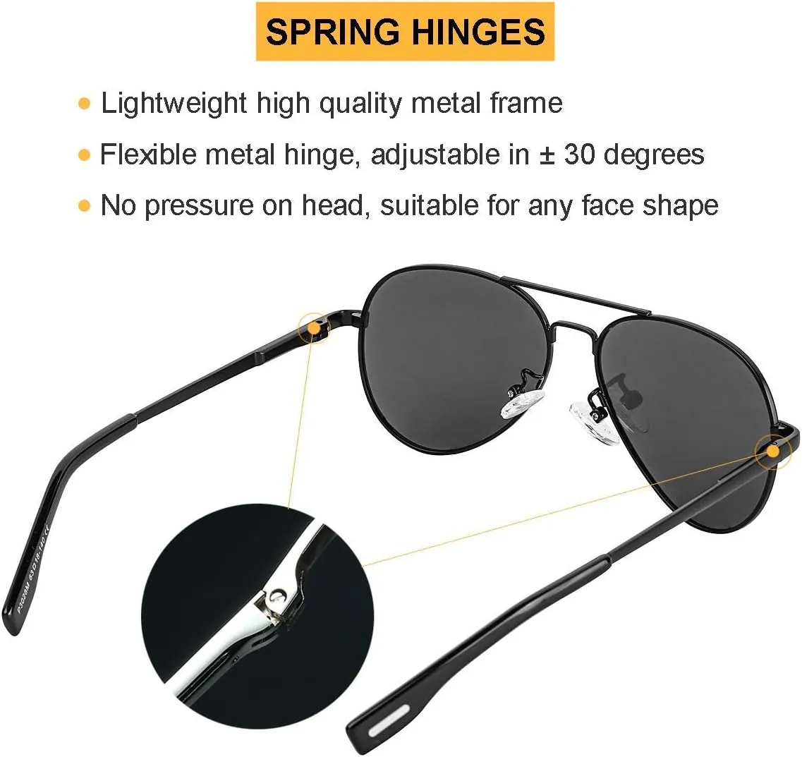 Gleyemor Aviator Sunglasses, Polarized 52MM Frame for Small Faces