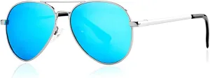 Gleyemor Aviator Sunglasses, Polarized 52MM Frame for Small Faces