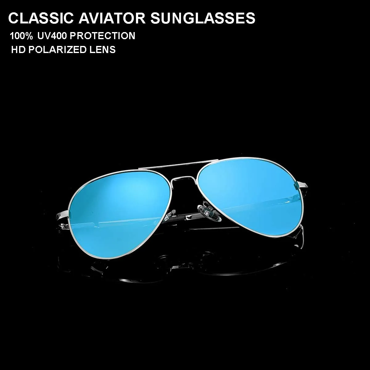 Gleyemor Aviator Sunglasses, Polarized 52MM Frame for Small Faces