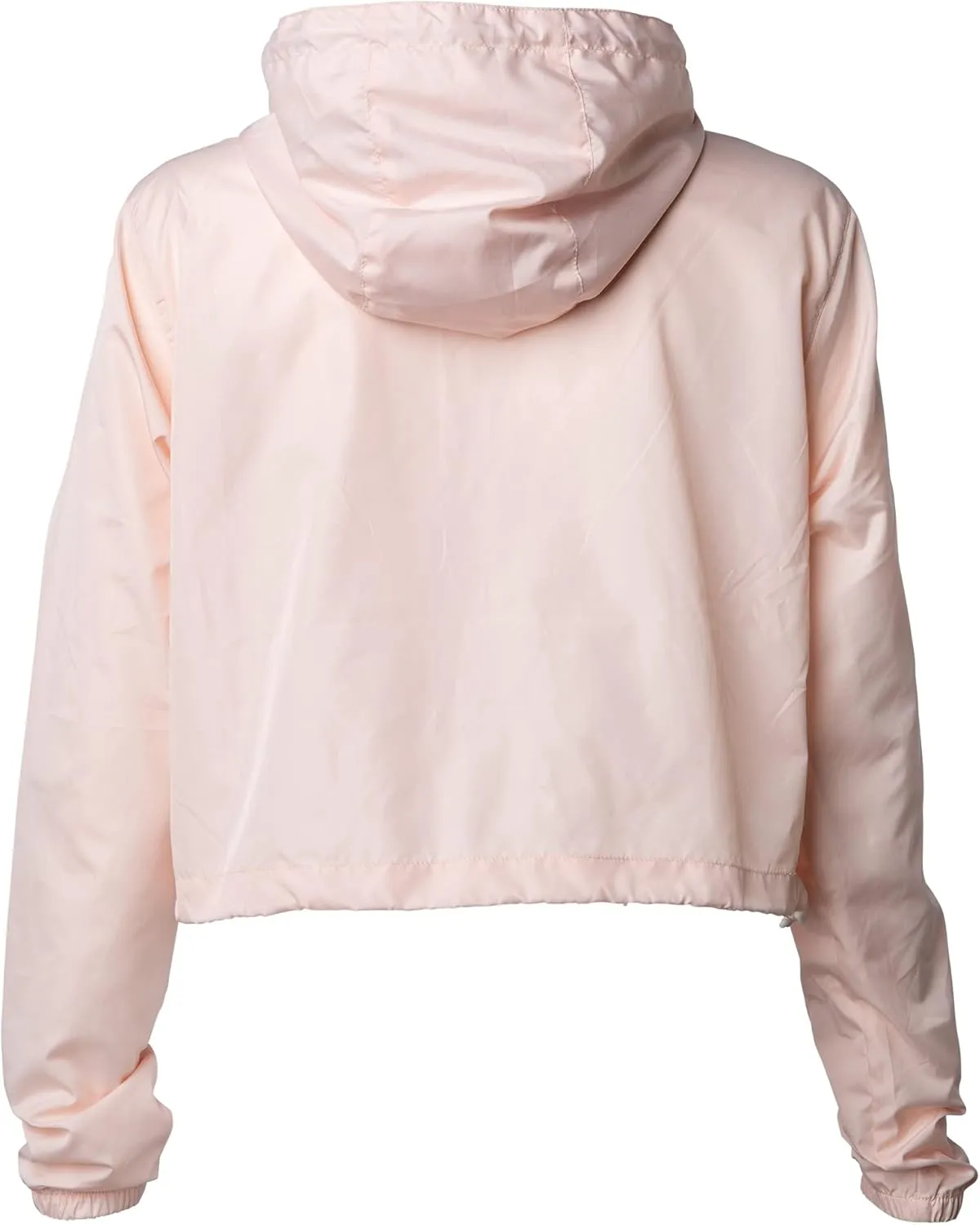 Global Blank Women's Long Sleeve Crop Top Half Zip Up Cropped Jacket with Hood for Women