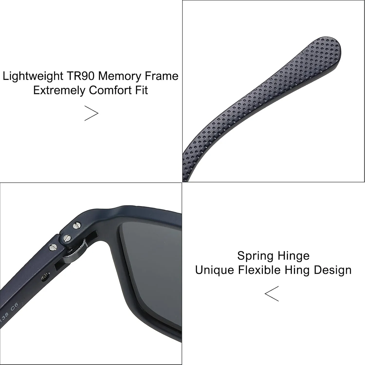 Gradient Square Aviator Sunglasses for Men Polarized UV Protection Driving Trendy Pilot Sun Glasses Shades 90s Retro