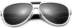 GUZTAG Polarized Aviator Sunglasses For Men Women Aluminum Frame UV400 Lens G9820 (Silver)