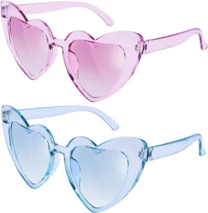 Heart Shaped Sunglasses Vintage Cat Eye Glasses Trendy Square Retro Aviator Sunglasses for Women and Men
