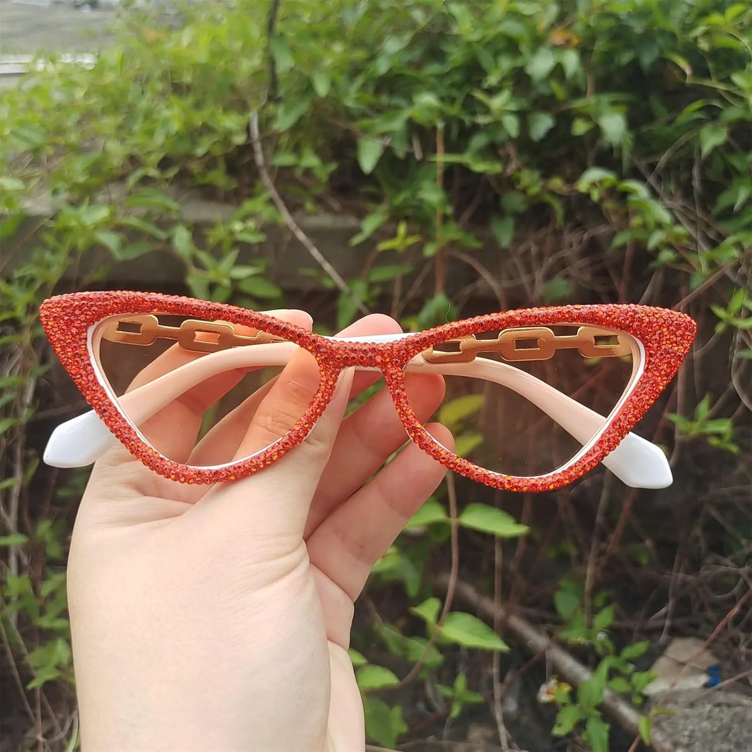 helena Unique leg Crystal Diamond Sunglasses Women Vintage Cat Eye Party Eyewear Sparkling Rhinestone Gradient Shades