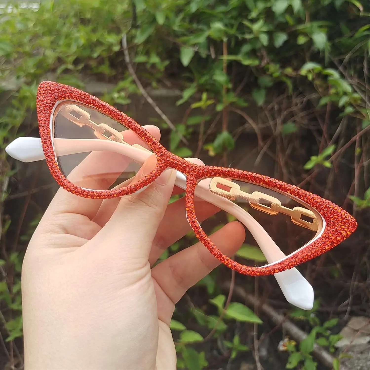 helena Unique leg Crystal Diamond Sunglasses Women Vintage Cat Eye Party Eyewear Sparkling Rhinestone Gradient Shades