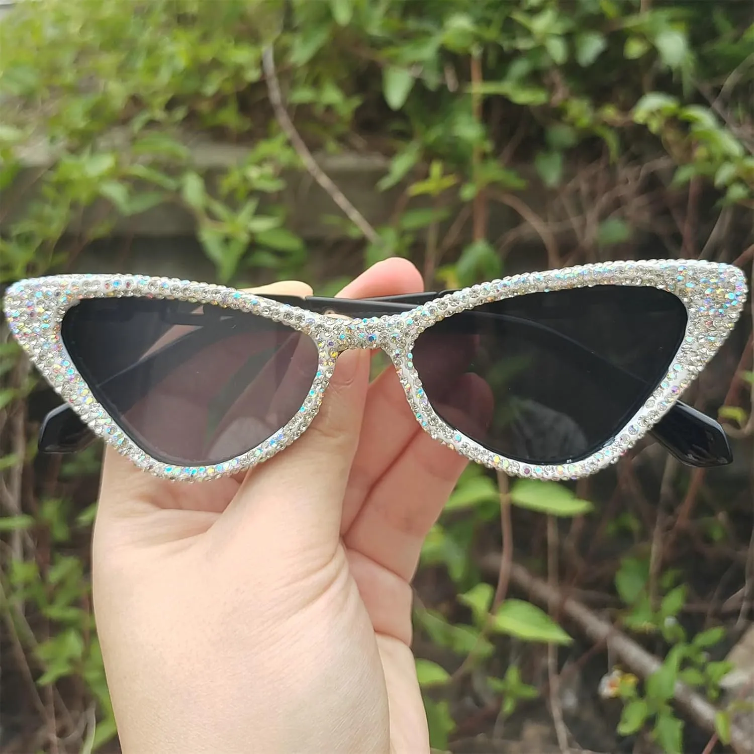 helena Unique leg Crystal Diamond Sunglasses Women Vintage Cat Eye Party Eyewear Sparkling Rhinestone Gradient Shades