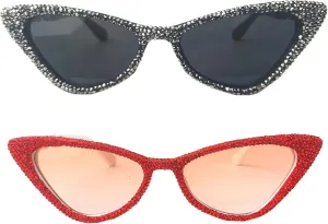 helena Unique leg Crystal Diamond Sunglasses Women Vintage Cat Eye Party Eyewear Sparkling Rhinestone Gradient Shades